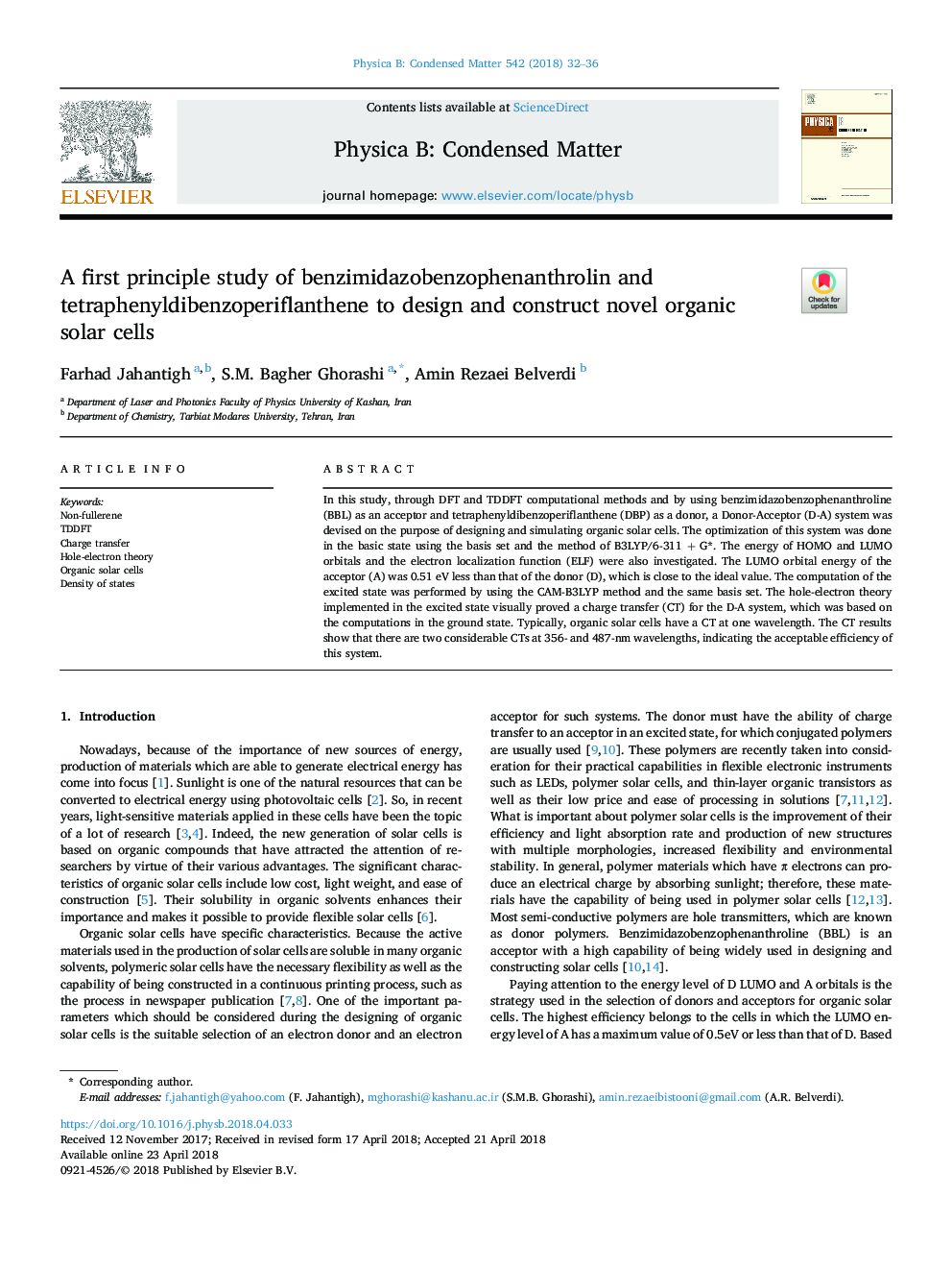 A first principle study of benzimidazobenzophenanthrolin and tetraphenyldibenzoperiflanthene to design and construct novel organic solar cells