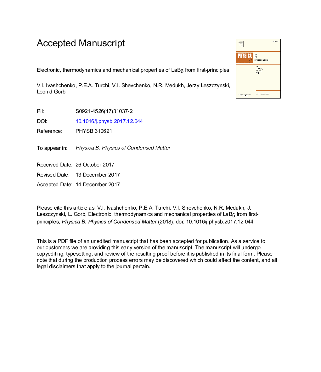 Electronic, thermodynamics and mechanical properties of LaB6 from first-principles