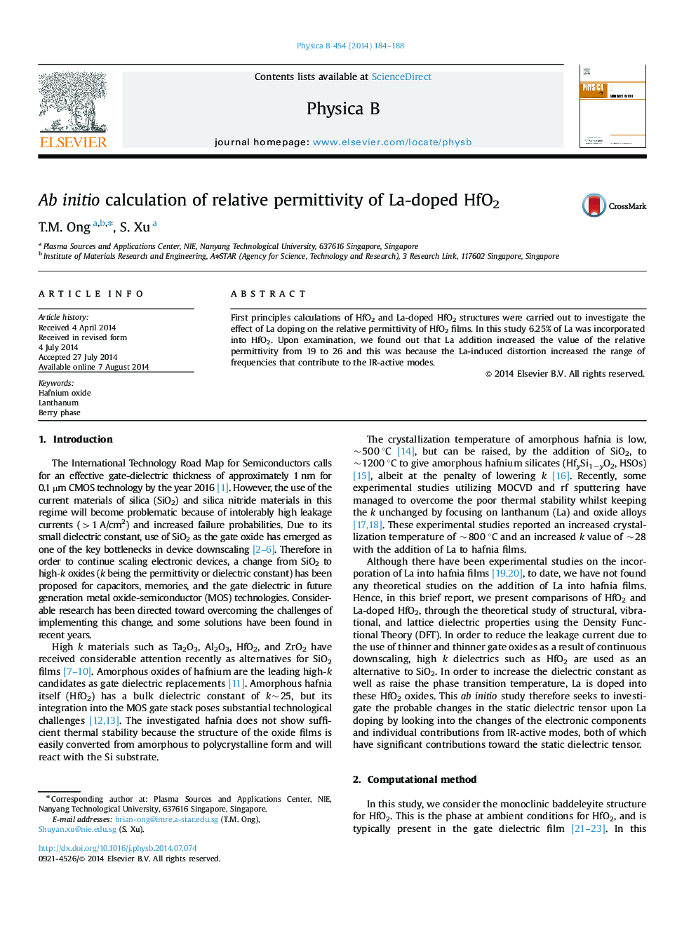 Ab initio calculation of relative permittivity of La-doped HfO2