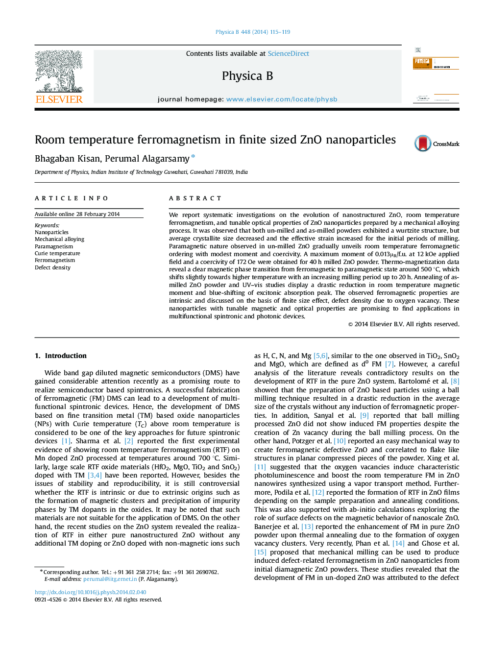 Room temperature ferromagnetism in finite sized ZnO nanoparticles