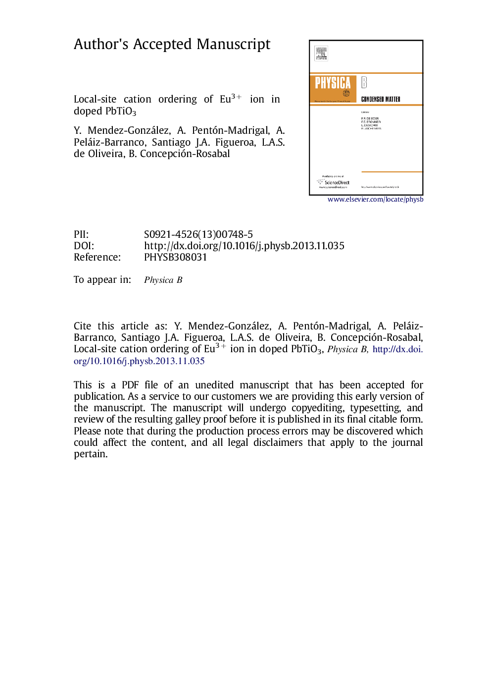 Local-site cation ordering of Eu3+ ion in doped PbTiO3