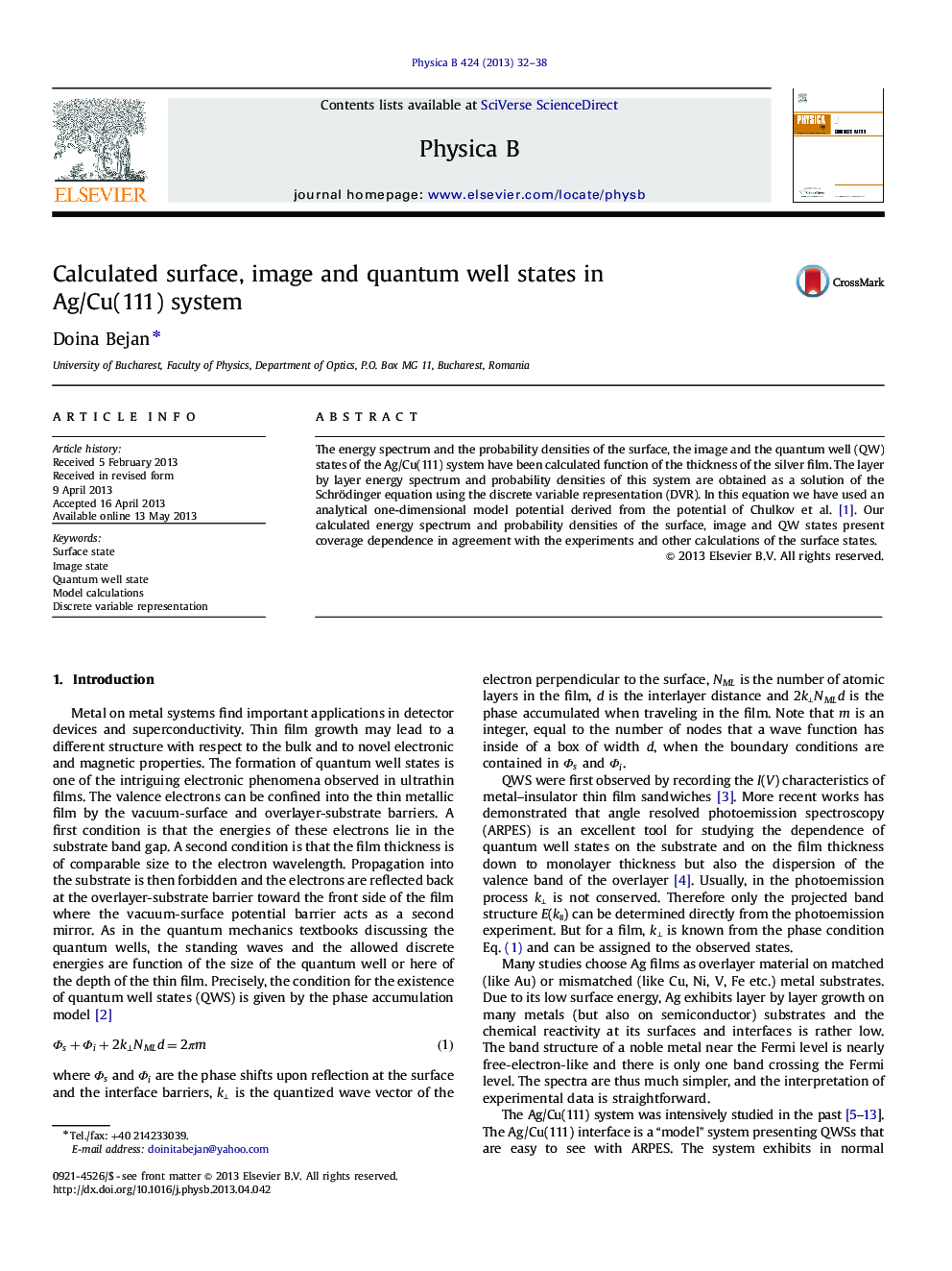 Calculated surface, image and quantum well states in Ag/Cu(111) system