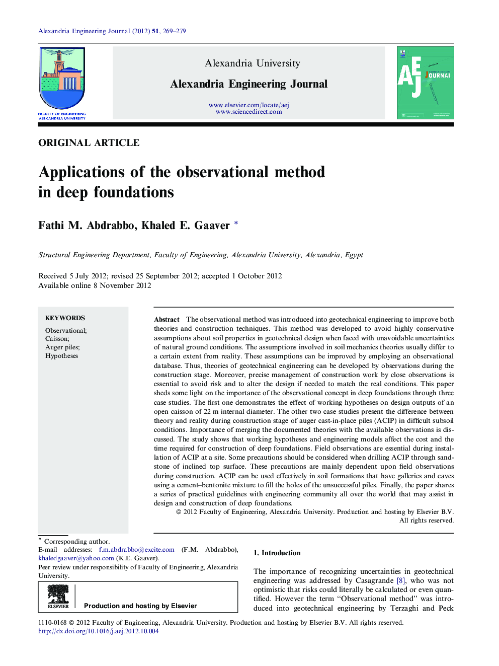 Applications of the observational method in deep foundations