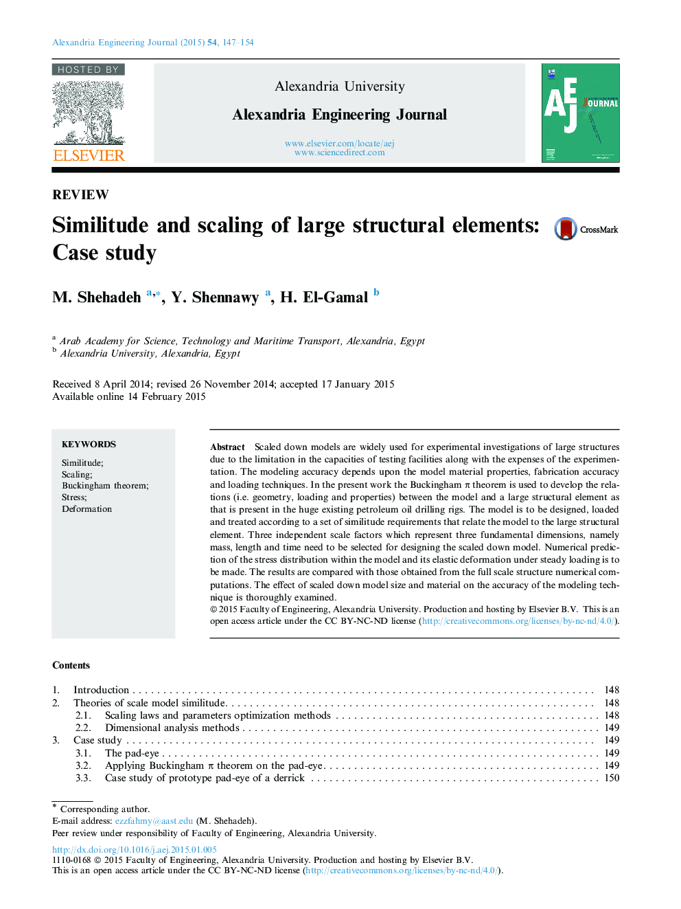 Similitude and scaling of large structural elements: Case study