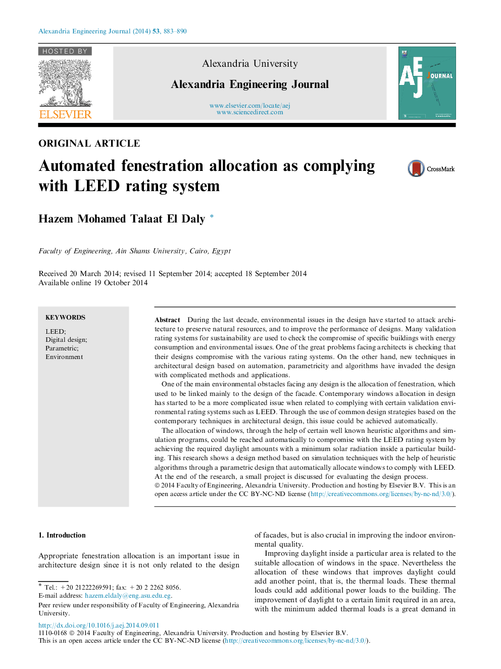 Automated fenestration allocation as complying with LEED rating system