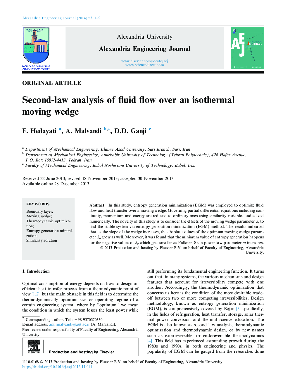 Second-law analysis of fluid flow over an isothermal moving wedge 
