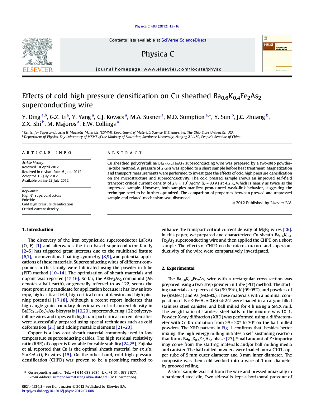 Effects of cold high pressure densification on Cu sheathed Ba0.6K0.4Fe2As2 superconducting wire