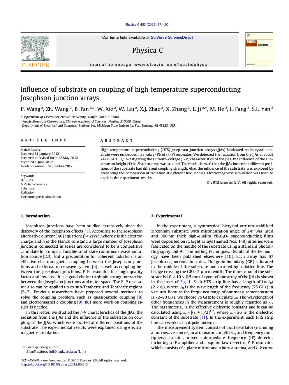 Influence of substrate on coupling of high temperature superconducting Josephson junction arrays