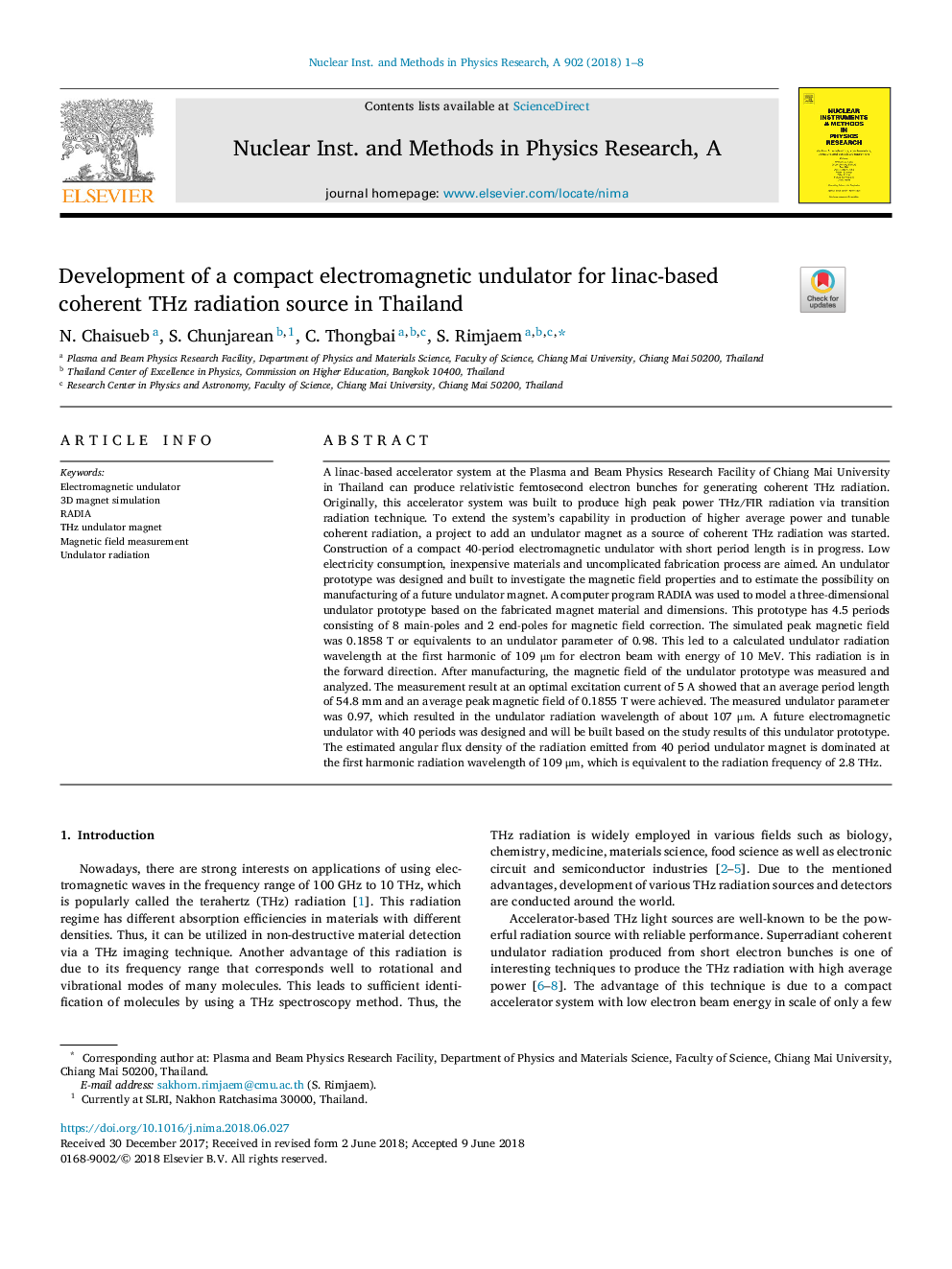 Development of a compact electromagnetic undulator for linac-based coherent THz radiation source in Thailand