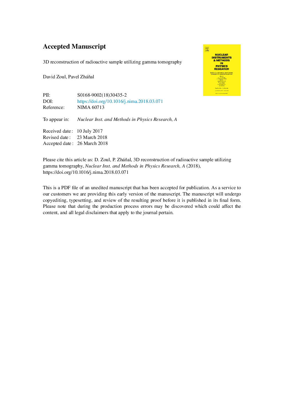 3D reconstruction of radioactive sample utilizing gamma tomography