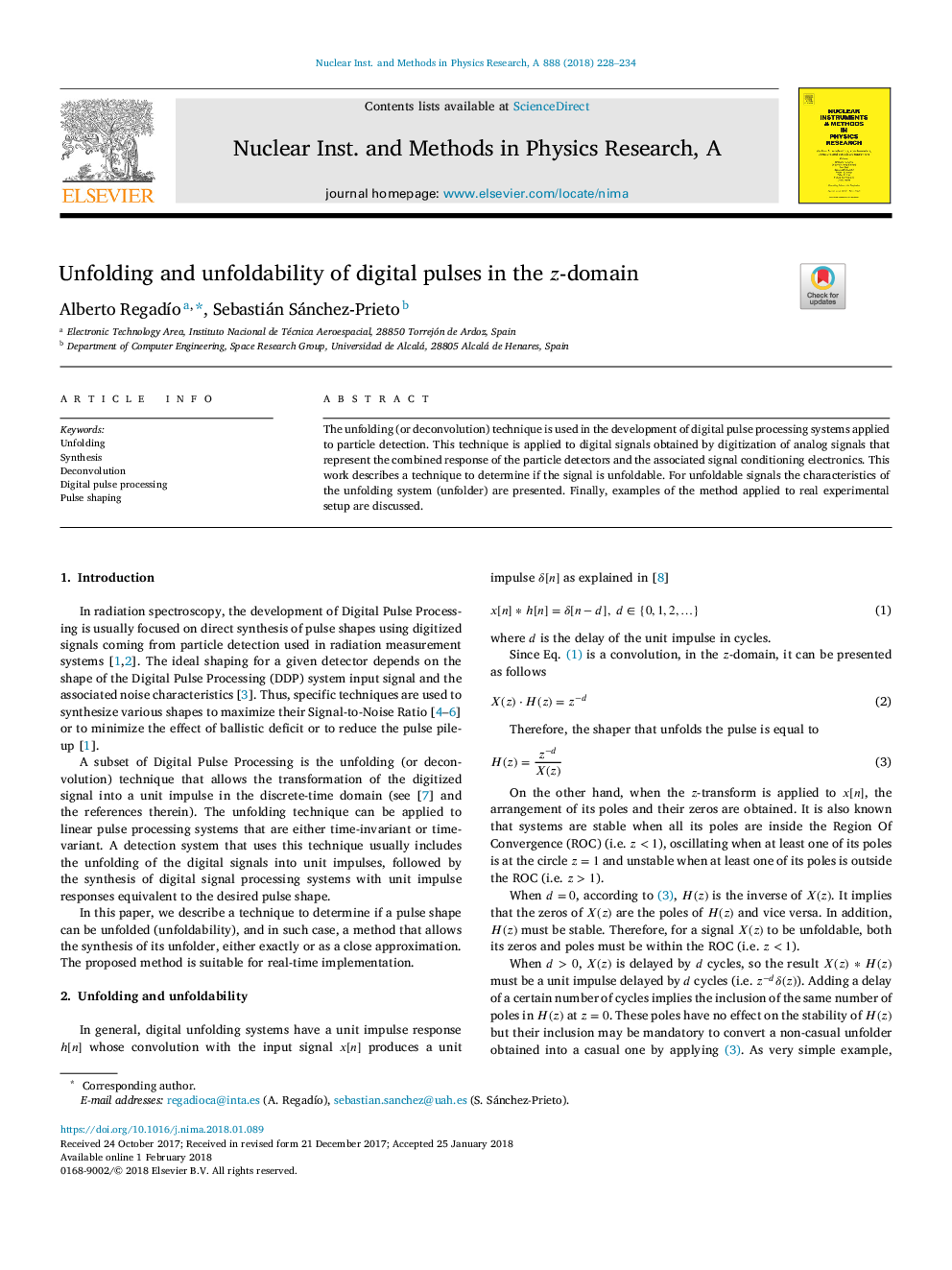 Unfolding and unfoldability of digital pulses in the z-domain