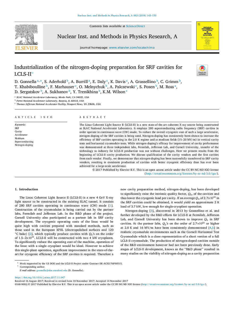 Industrialization of the nitrogen-doping preparation for SRF cavities for LCLS-II