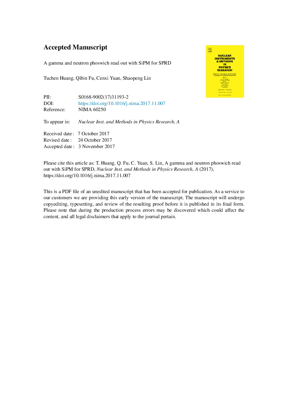 A gamma and neutron phoswich read out with SiPM for SPRD