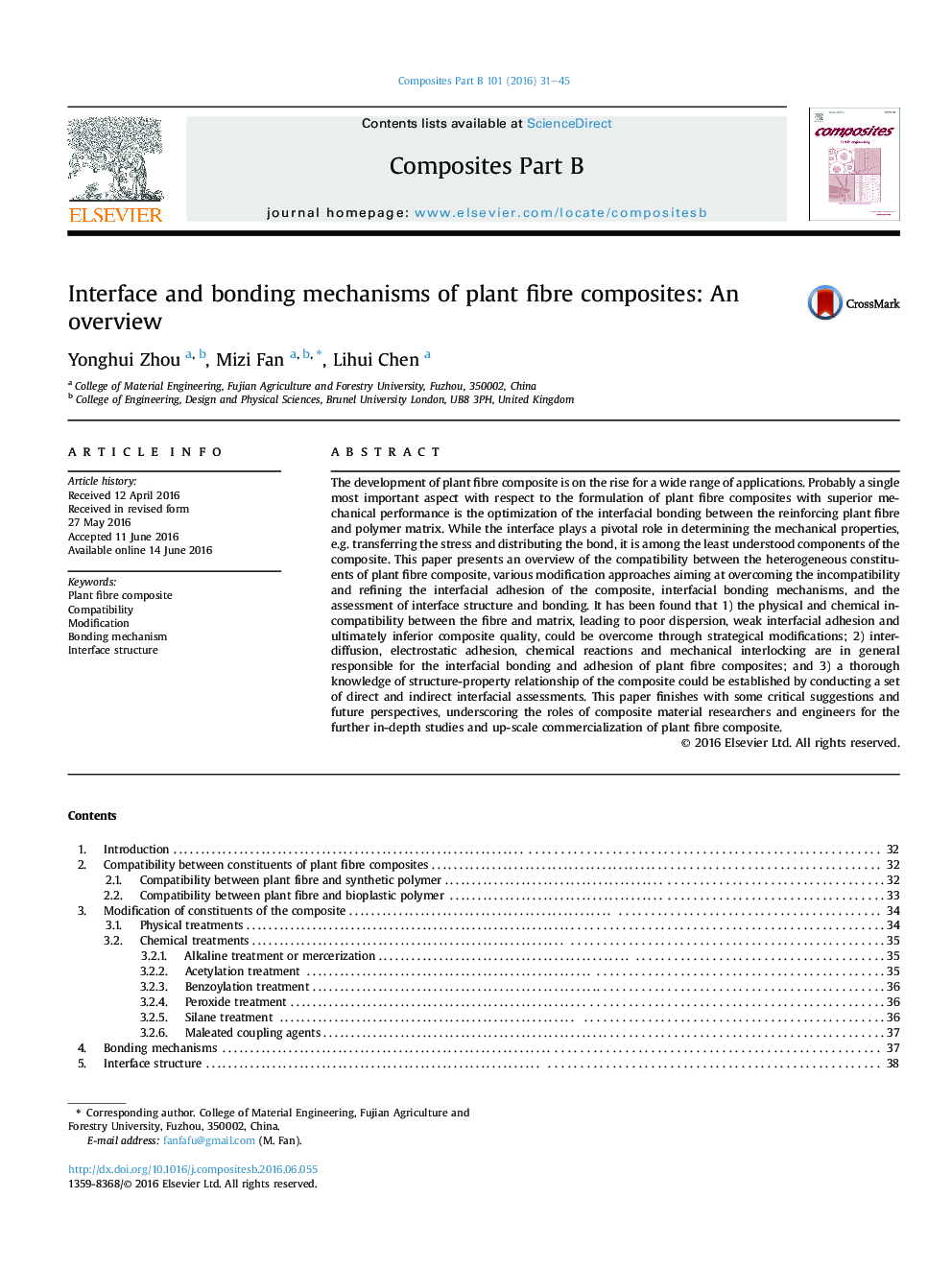 رابط و مکانیزم های اتصال کامپوزیت های فیبر گیاهی: یک مرور کلی 