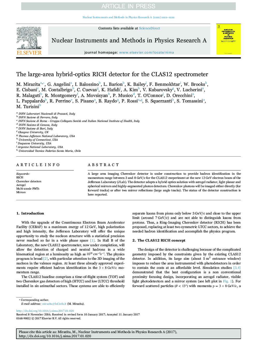 The large-area hybrid-optics RICH detector for the CLAS12 spectrometer