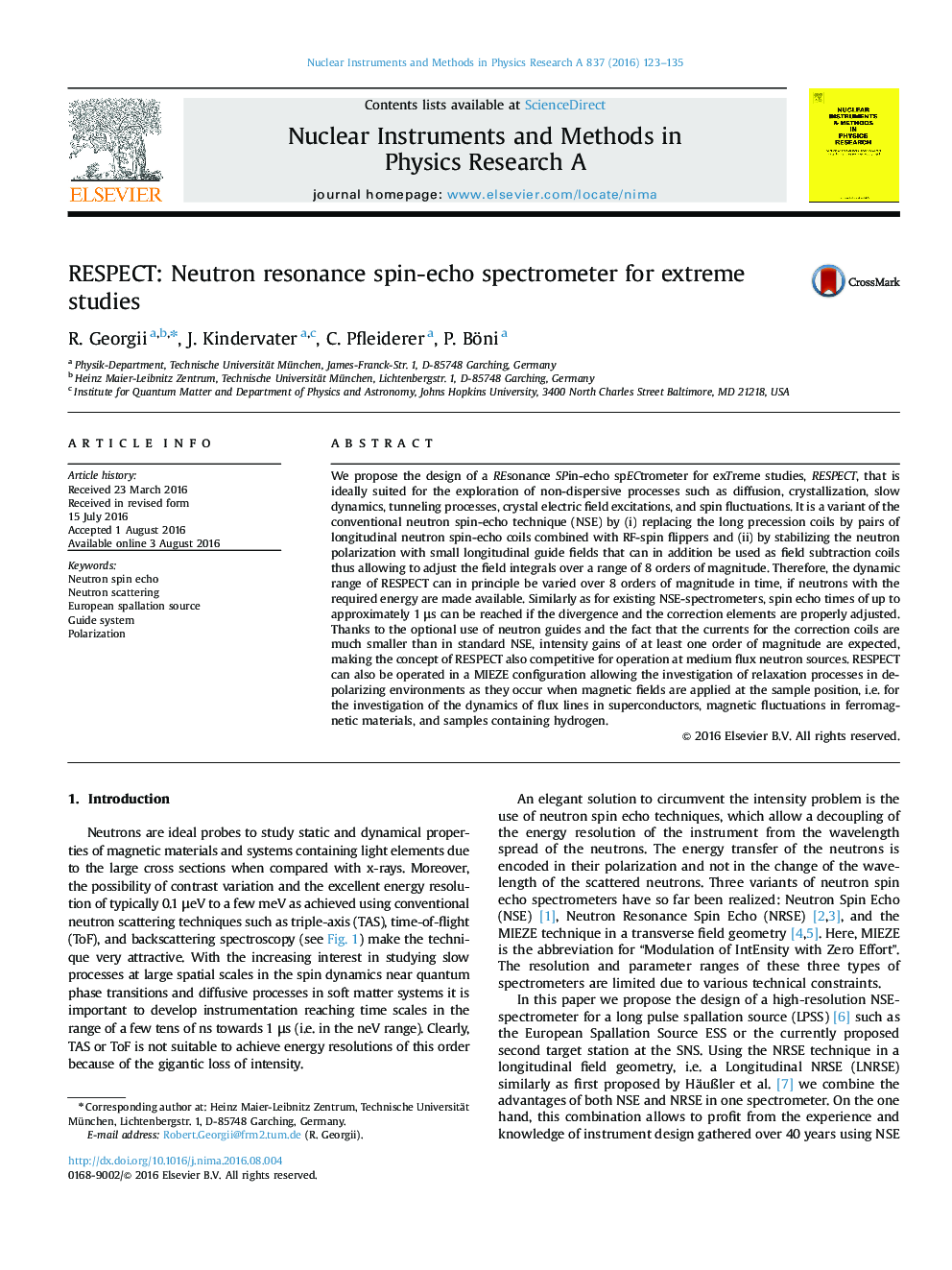 RESPECT: Neutron resonance spin-echo spectrometer for extreme studies