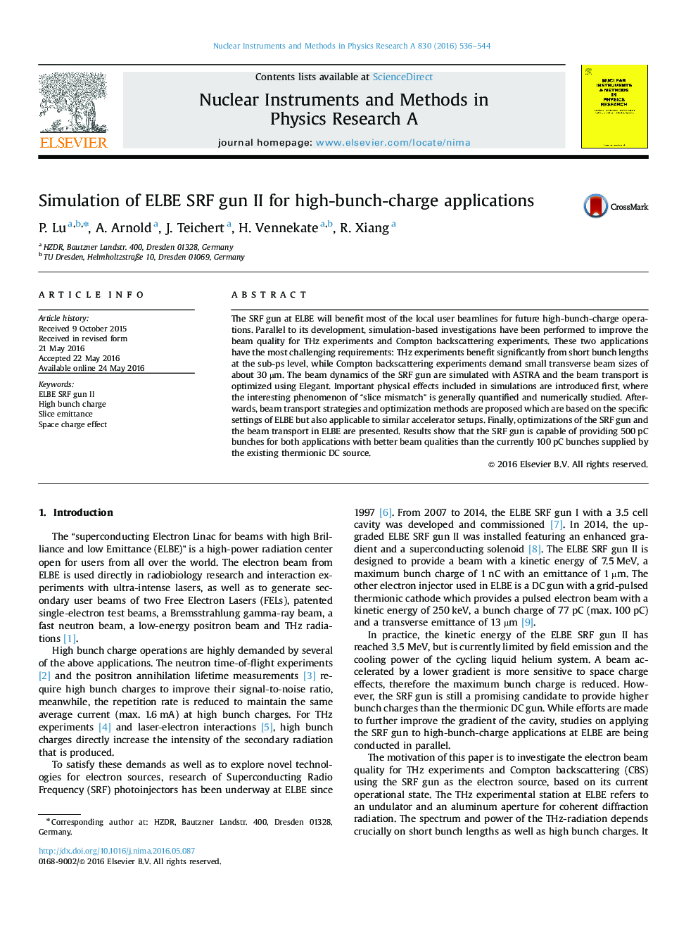 Simulation of ELBE SRF gun II for high-bunch-charge applications