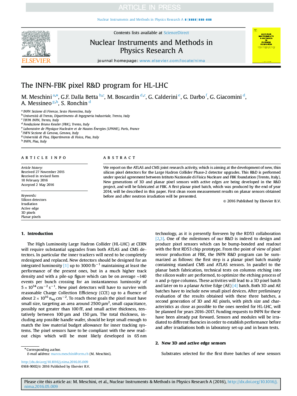 The INFN-FBK pixel R&D program for HL-LHC