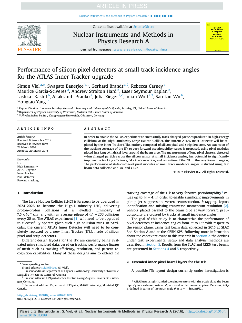 Performance of silicon pixel detectors at small track incidence angles for the ATLAS Inner Tracker upgrade