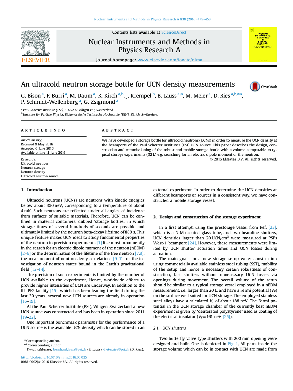 An ultracold neutron storage bottle for UCN density measurements