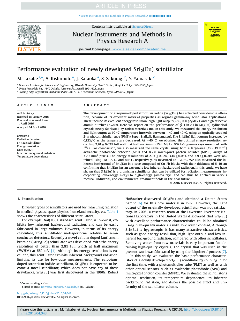 Performance evaluation of newly developed SrI2(Eu) scintillator