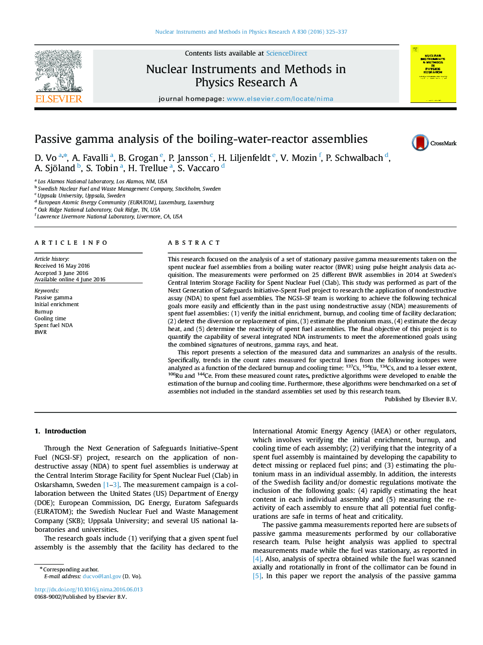 Passive gamma analysis of the boiling-water-reactor assemblies