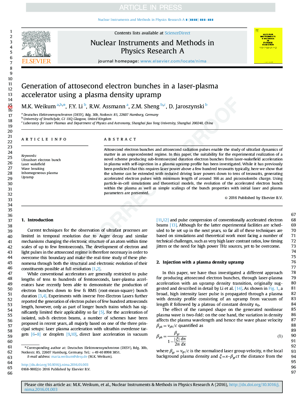 Generation of attosecond electron bunches in a laser-plasma accelerator using a plasma density upramp