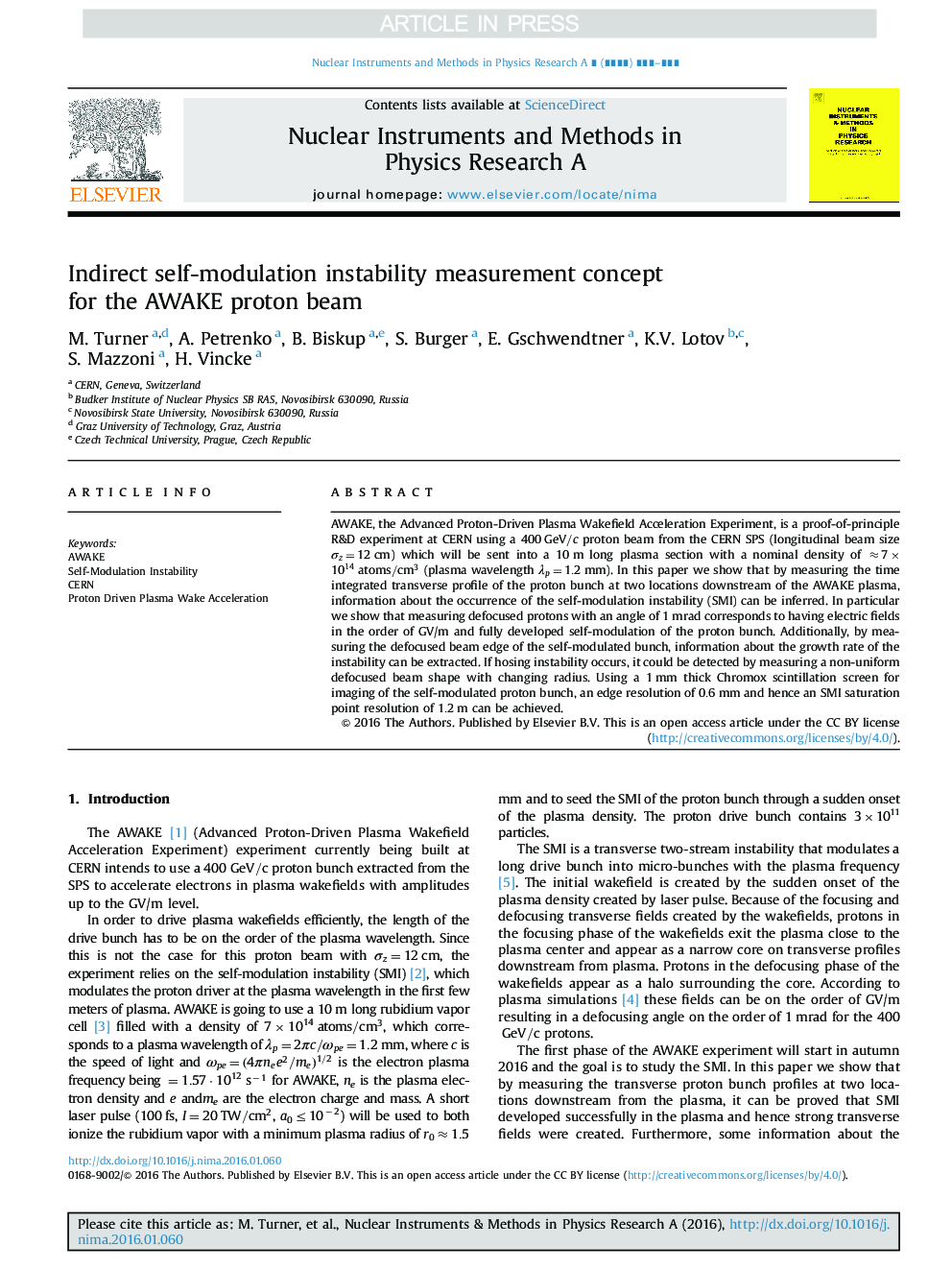 Indirect self-modulation instability measurement concept for the AWAKE proton beam