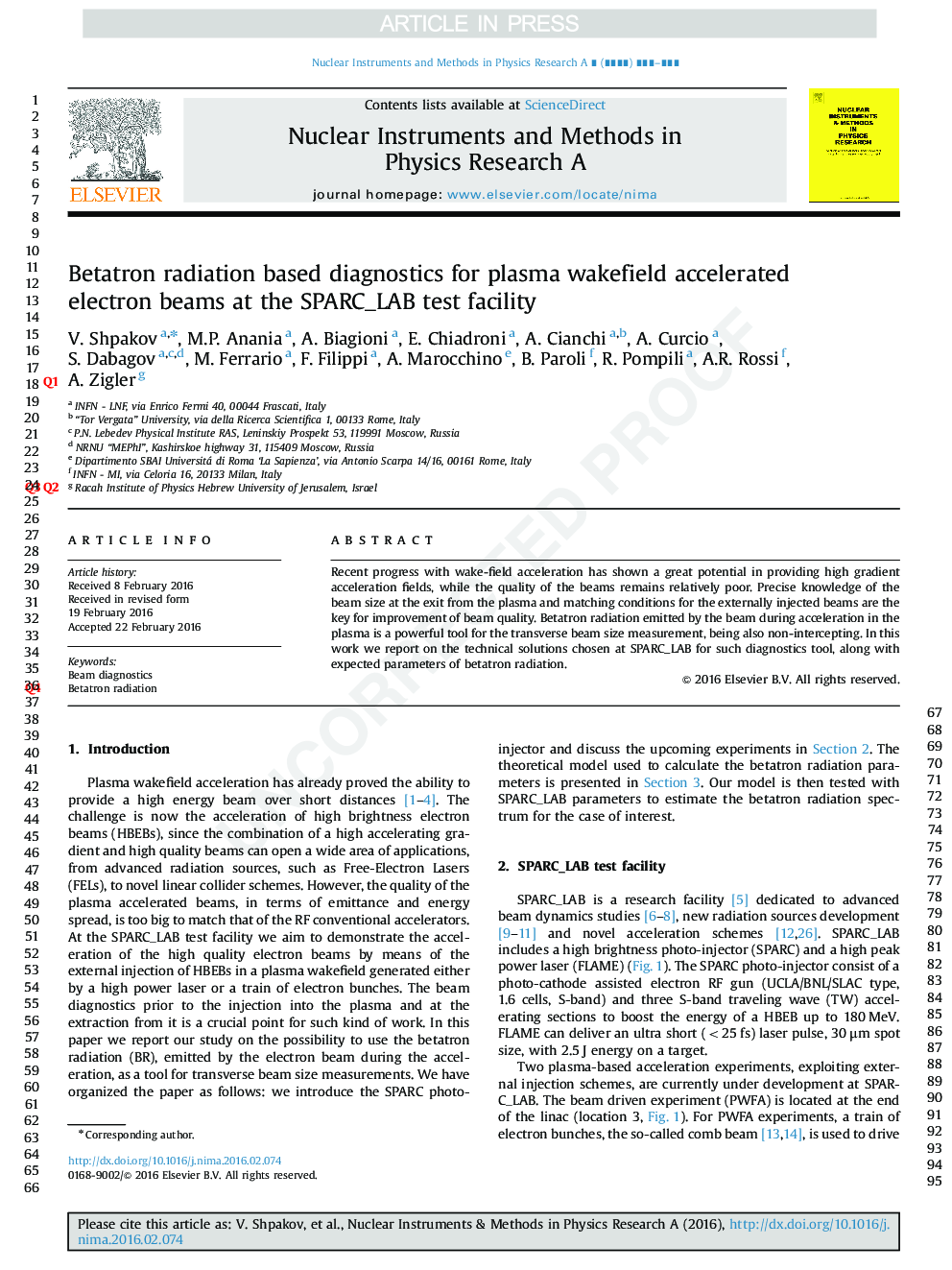 Betatron radiation based diagnostics for plasma wakefield accelerated electron beams at the SPARC_LAB test facility