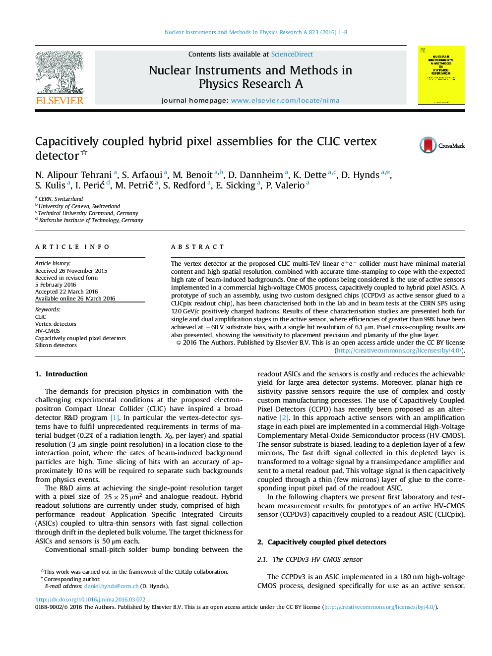 Capacitively coupled hybrid pixel assemblies for the CLIC vertex detector