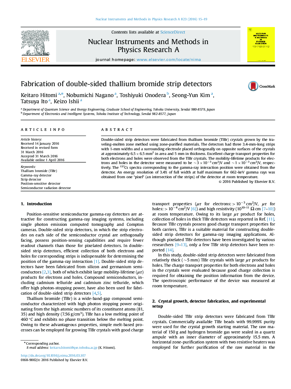 Fabrication of double-sided thallium bromide strip detectors