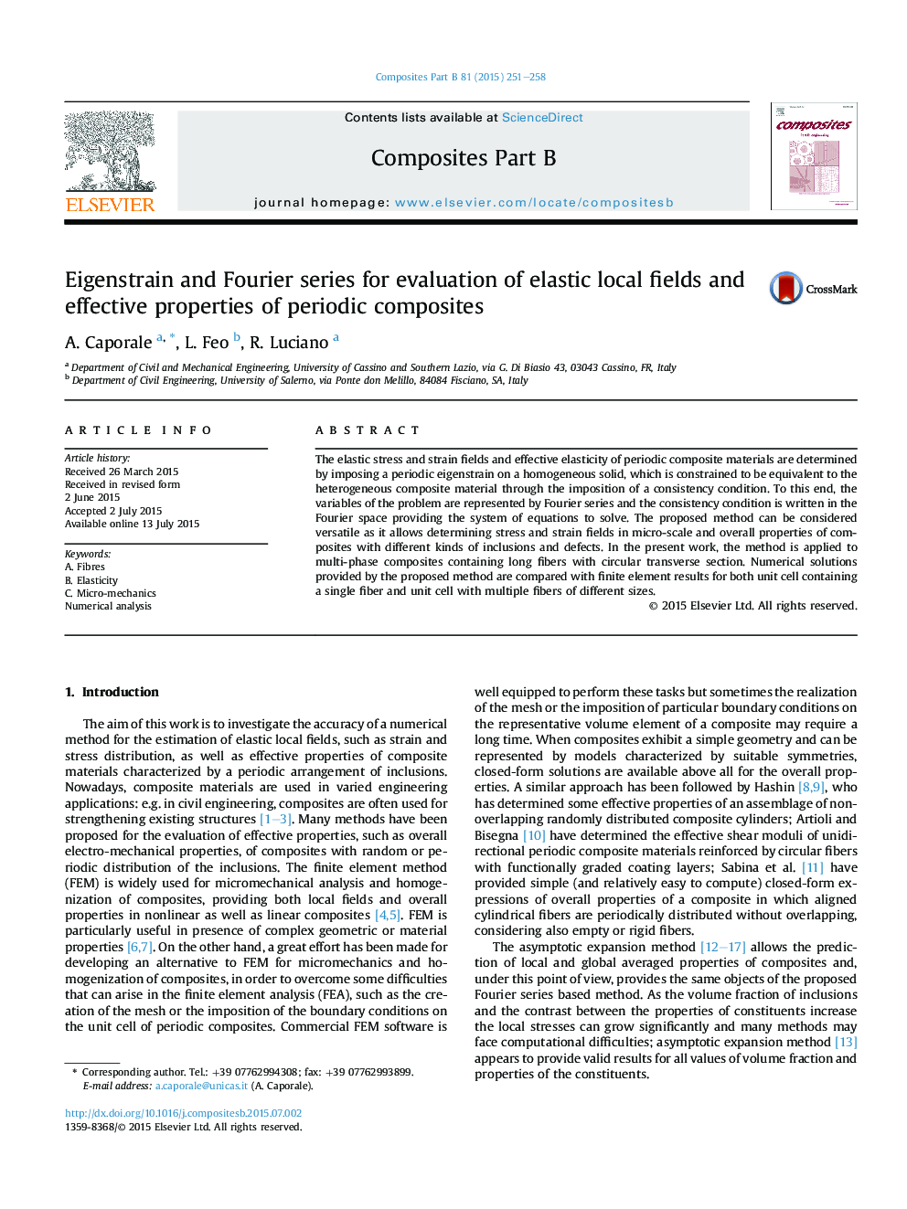 Eigenstrain and Fourier series for evaluation of elastic local fields and effective properties of periodic composites