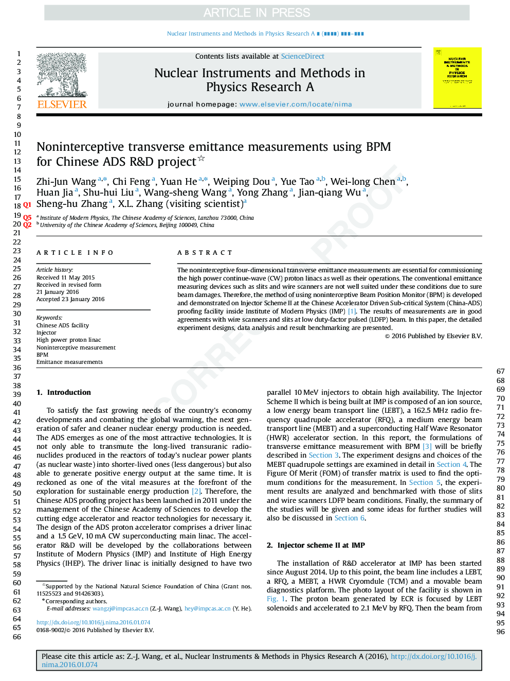 Noninterceptive transverse emittance measurements using BPM for Chinese ADS R&D project