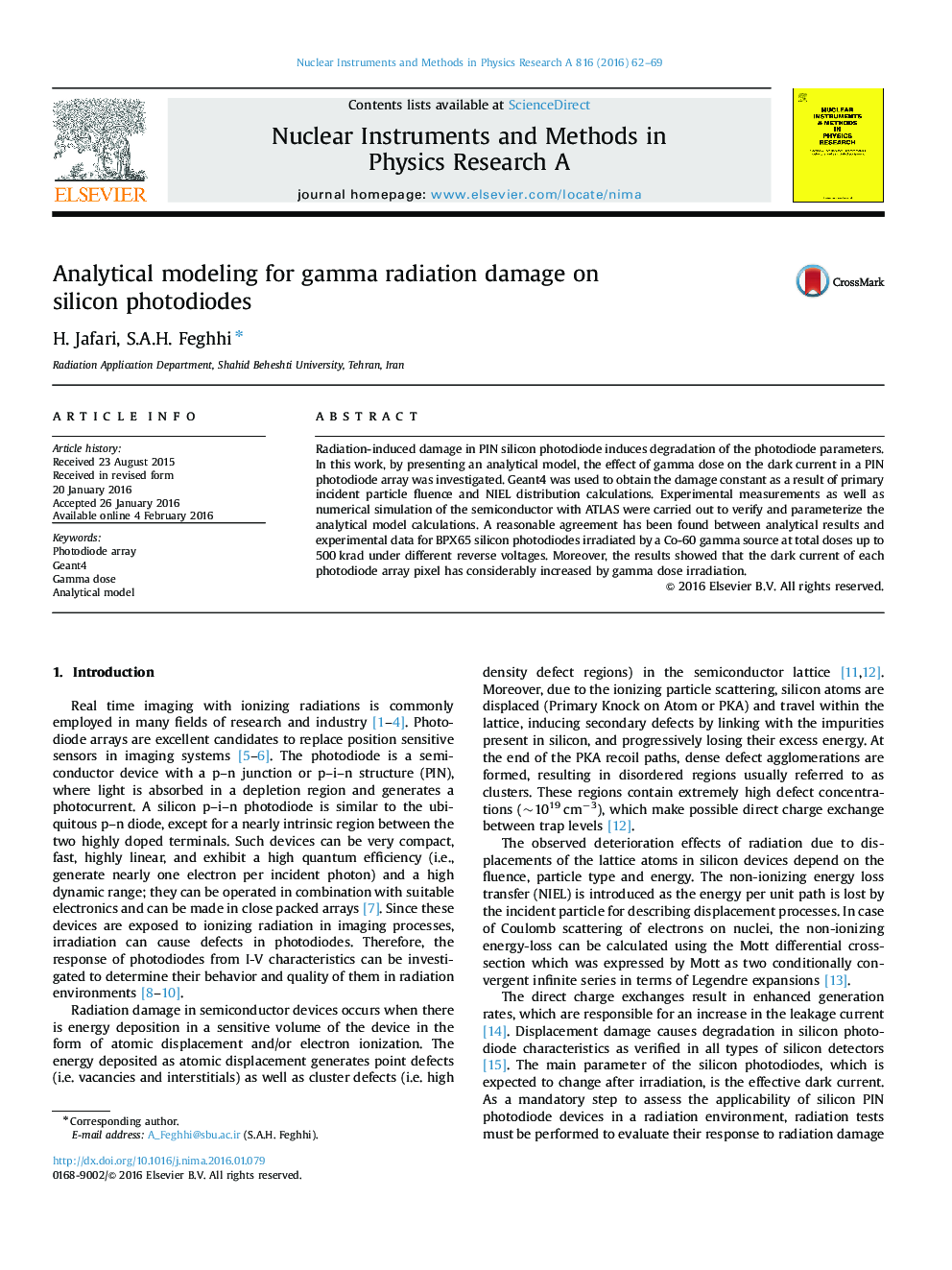 Analytical modeling for gamma radiation damage on silicon photodiodes