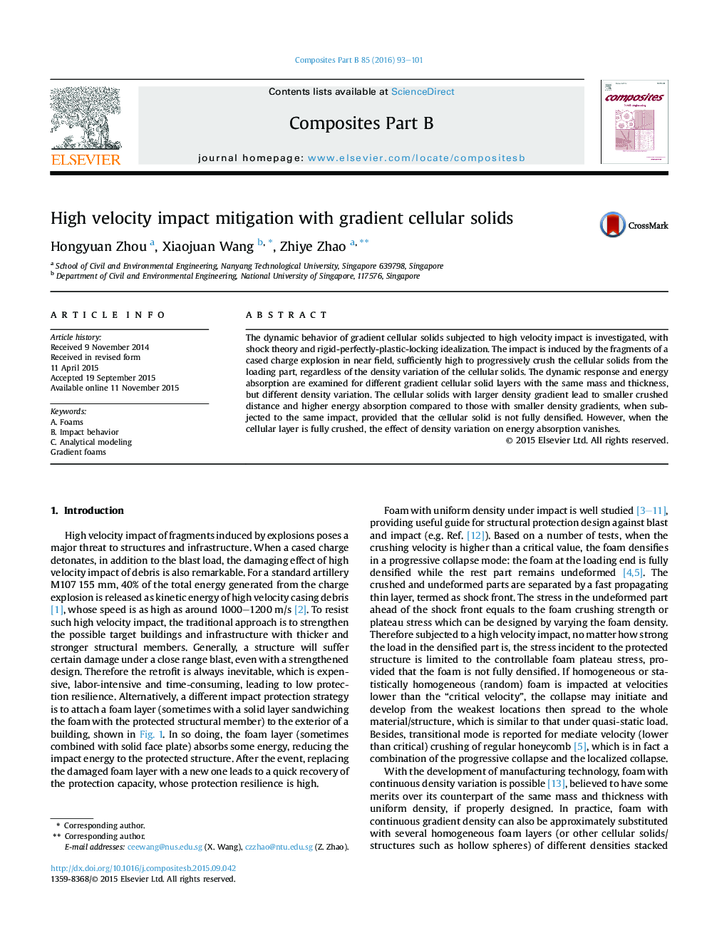 High velocity impact mitigation with gradient cellular solids