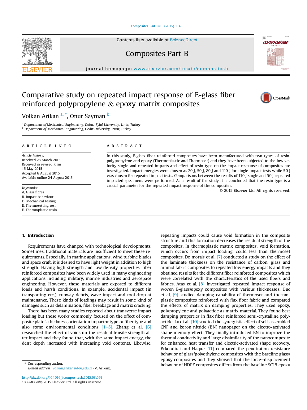 Comparative study on repeated impact response of E-glass fiber reinforced polypropylene & epoxy matrix composites