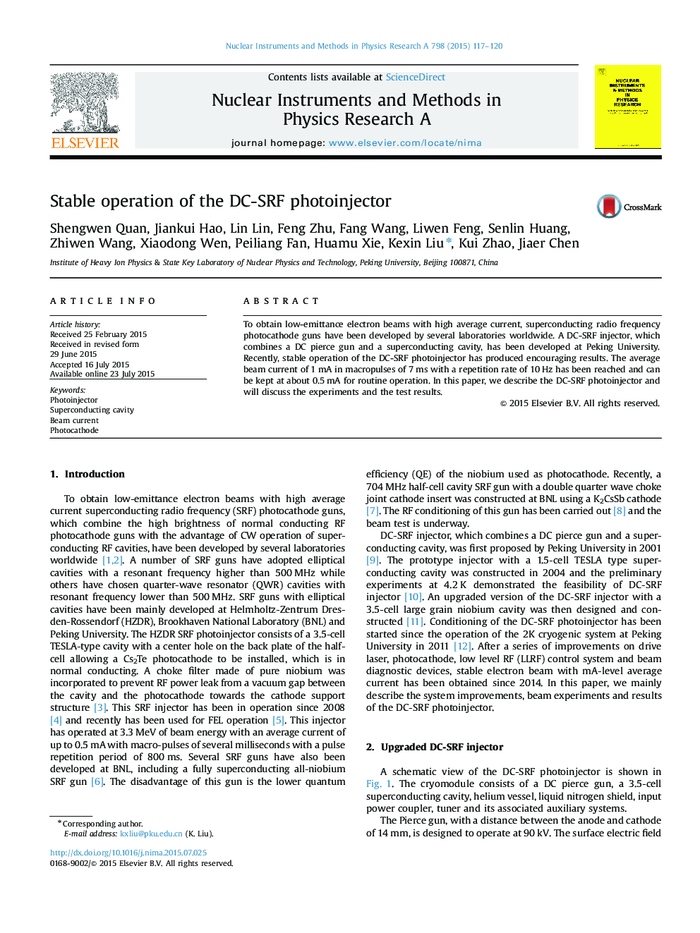 Stable operation of the DC-SRF photoinjector