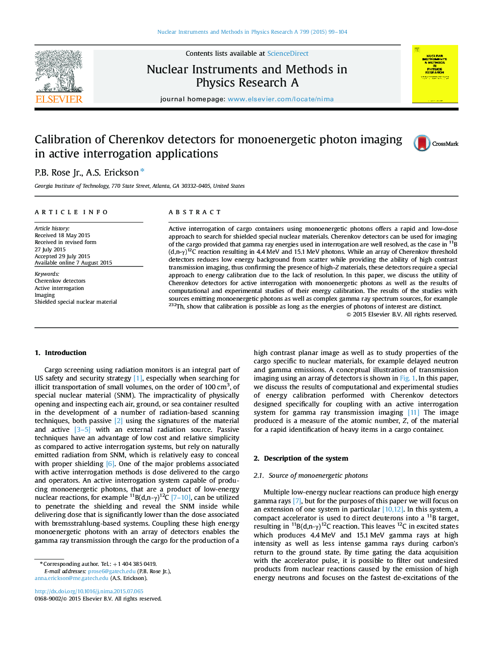 Calibration of Cherenkov detectors for monoenergetic photon imaging in active interrogation applications