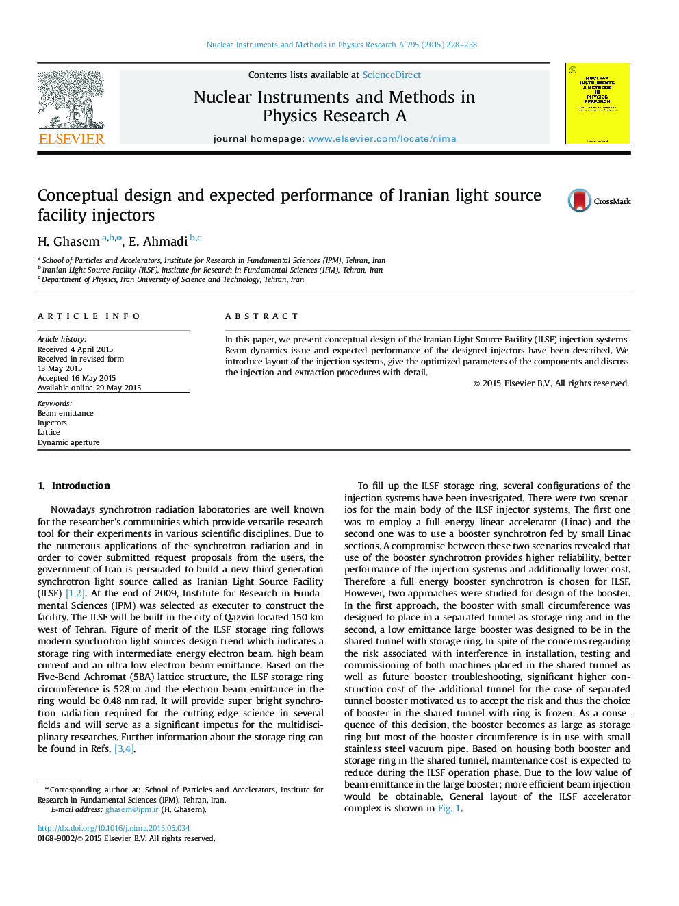Conceptual design and expected performance of Iranian light source facility injectors
