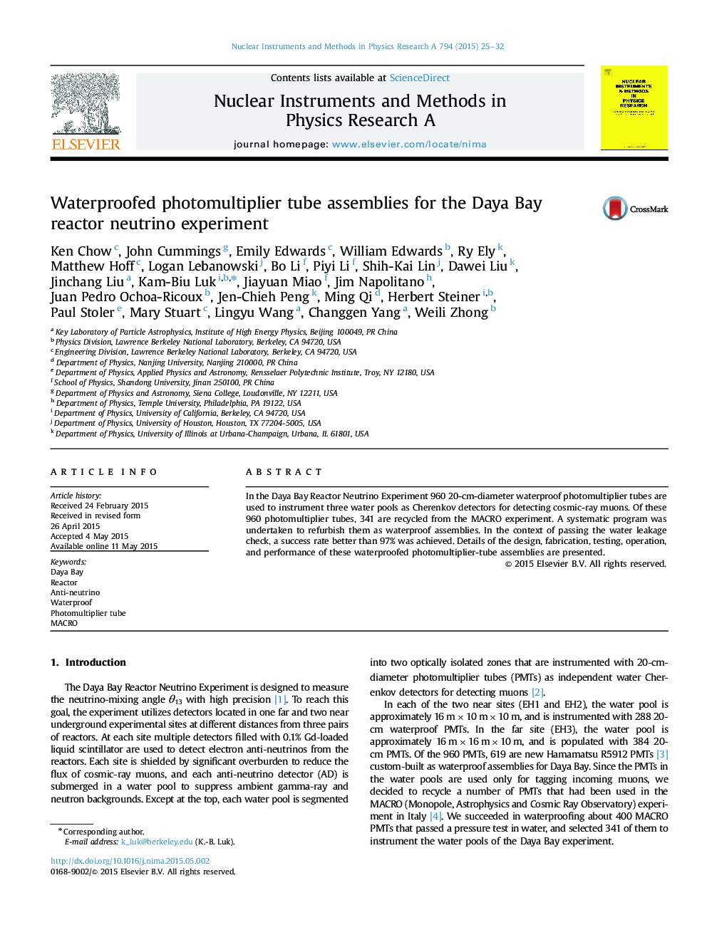 Waterproofed photomultiplier tube assemblies for the Daya Bay reactor neutrino experiment