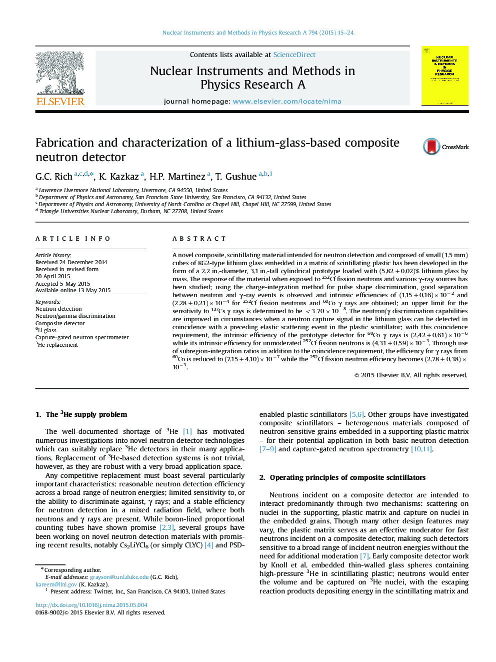 Fabrication and characterization of a lithium-glass-based composite neutron detector