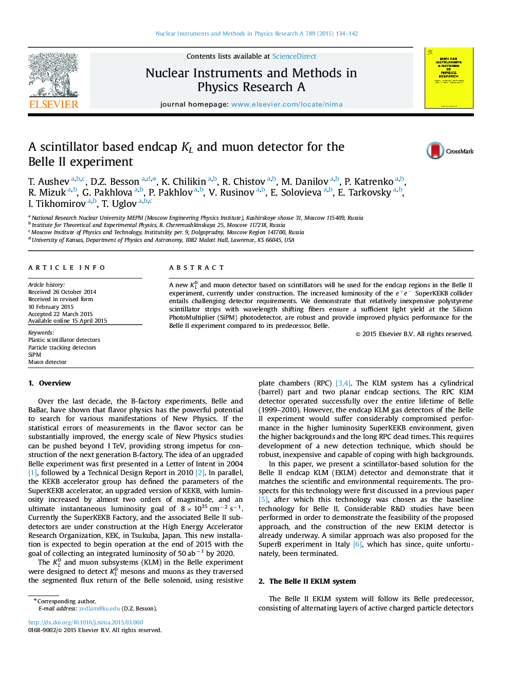 A scintillator based endcap KL and muon detector for the Belle II experiment