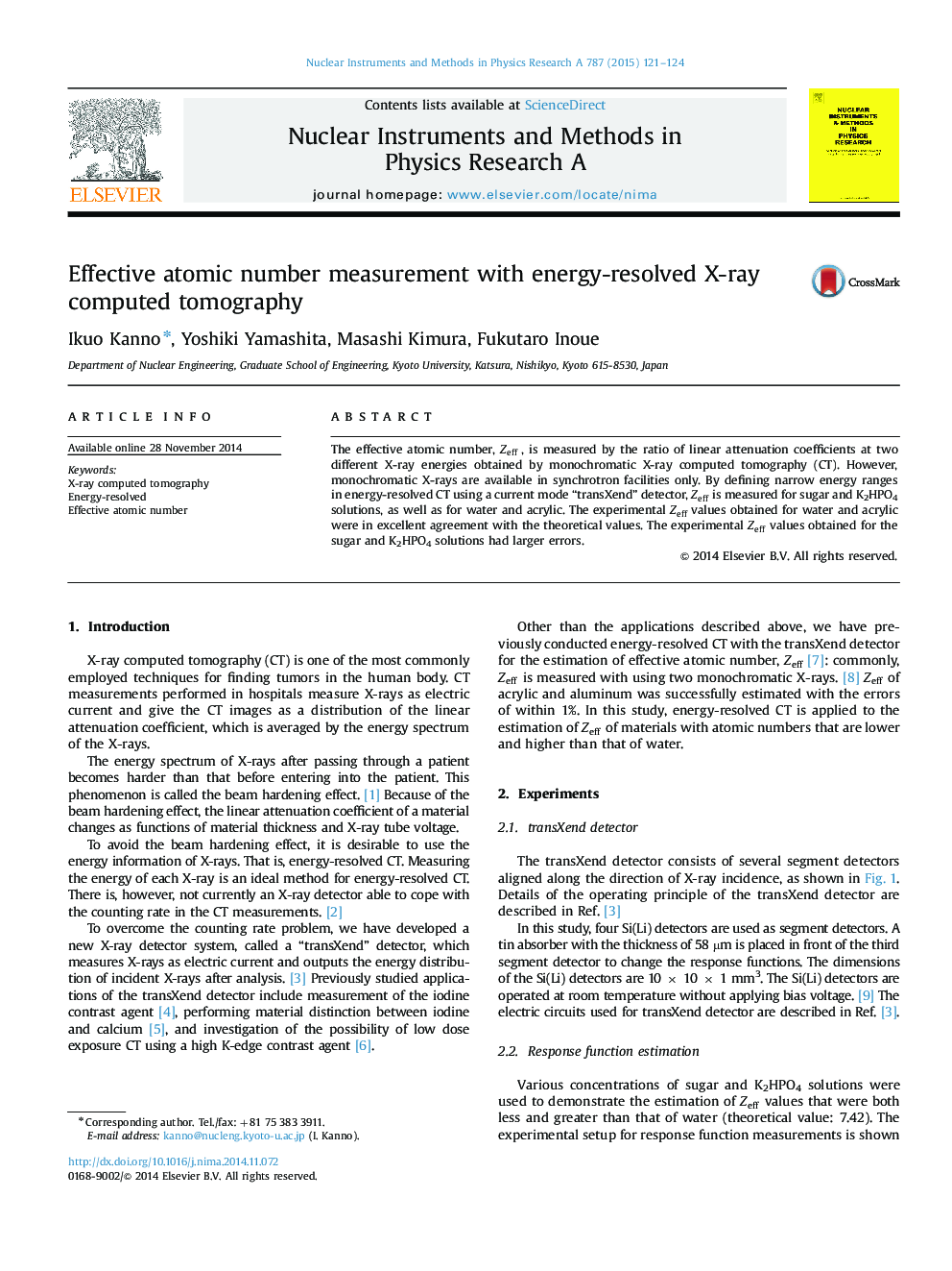 Effective atomic number measurement with energy-resolved X-ray computed tomography