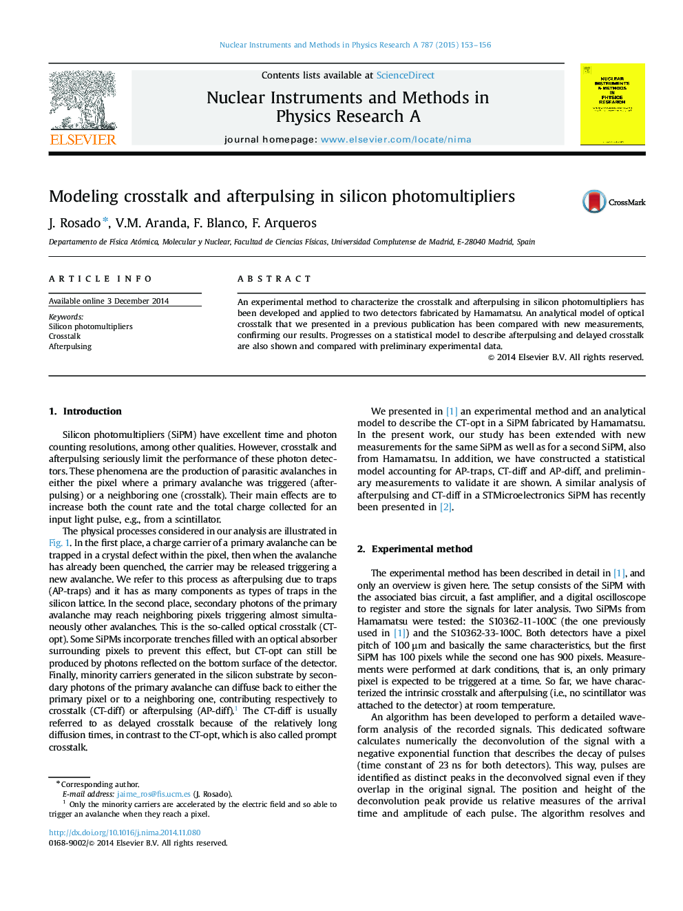 Modeling crosstalk and afterpulsing in silicon photomultipliers