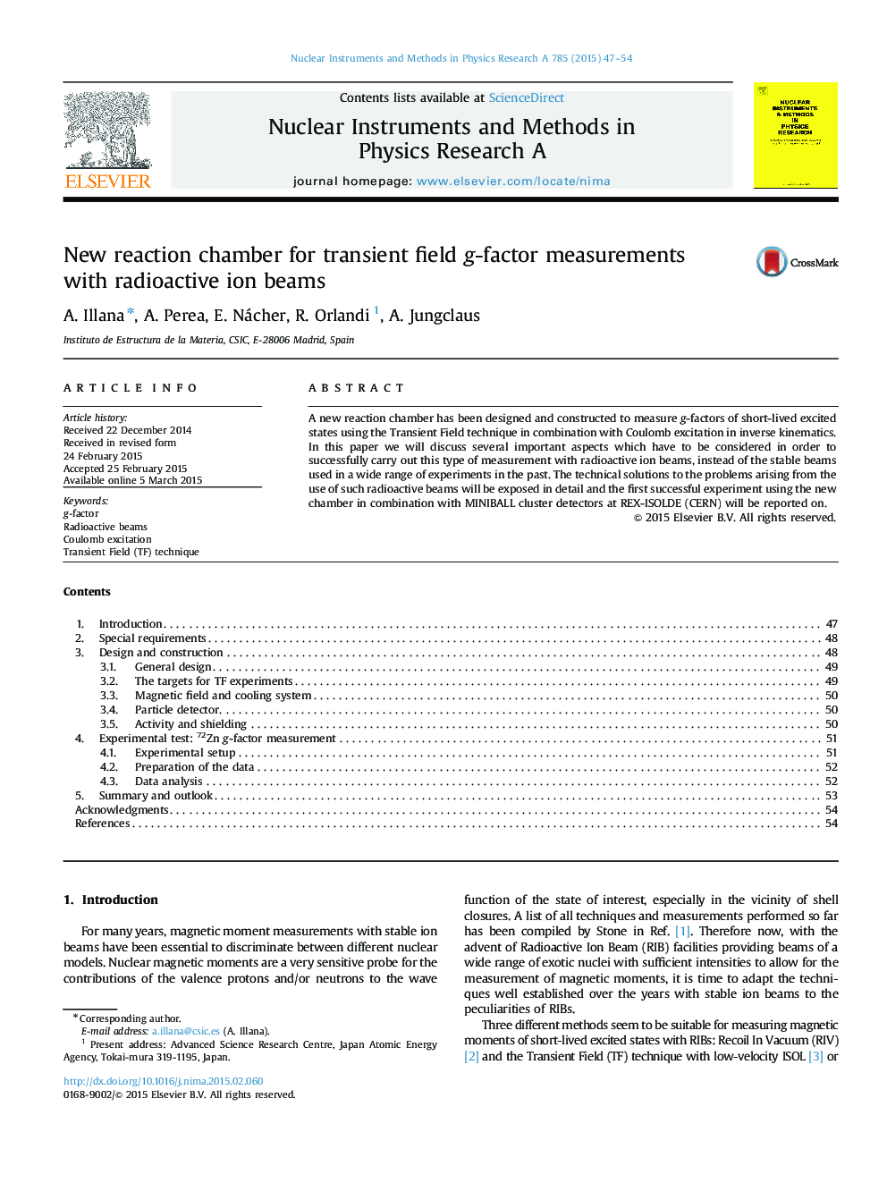 New reaction chamber for transient field g-factor measurements with radioactive ion beams