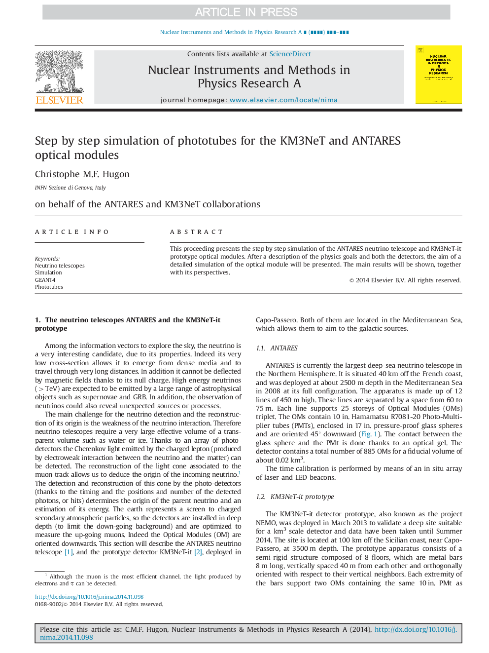 Step by step simulation of phototubes for the KM3NeT and ANTARES optical modules