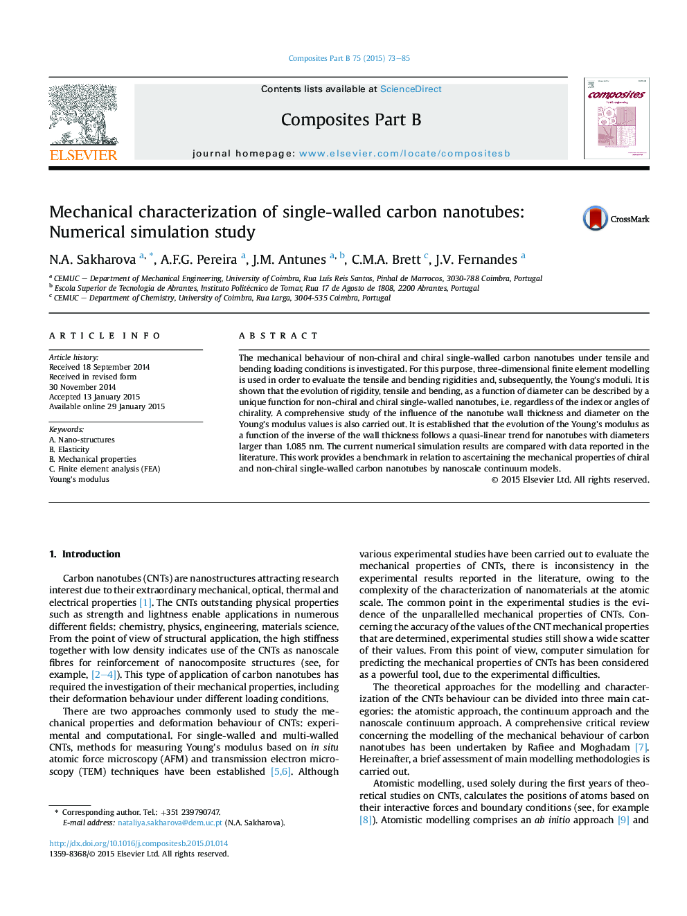 Mechanical characterization of single-walled carbon nanotubes: Numerical simulation study