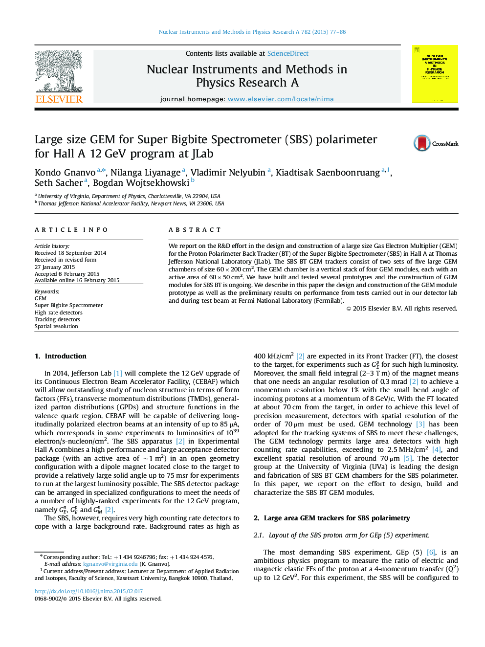 Large size GEM for Super Bigbite Spectrometer (SBS) polarimeter for Hall A 12Â GeV program at JLab