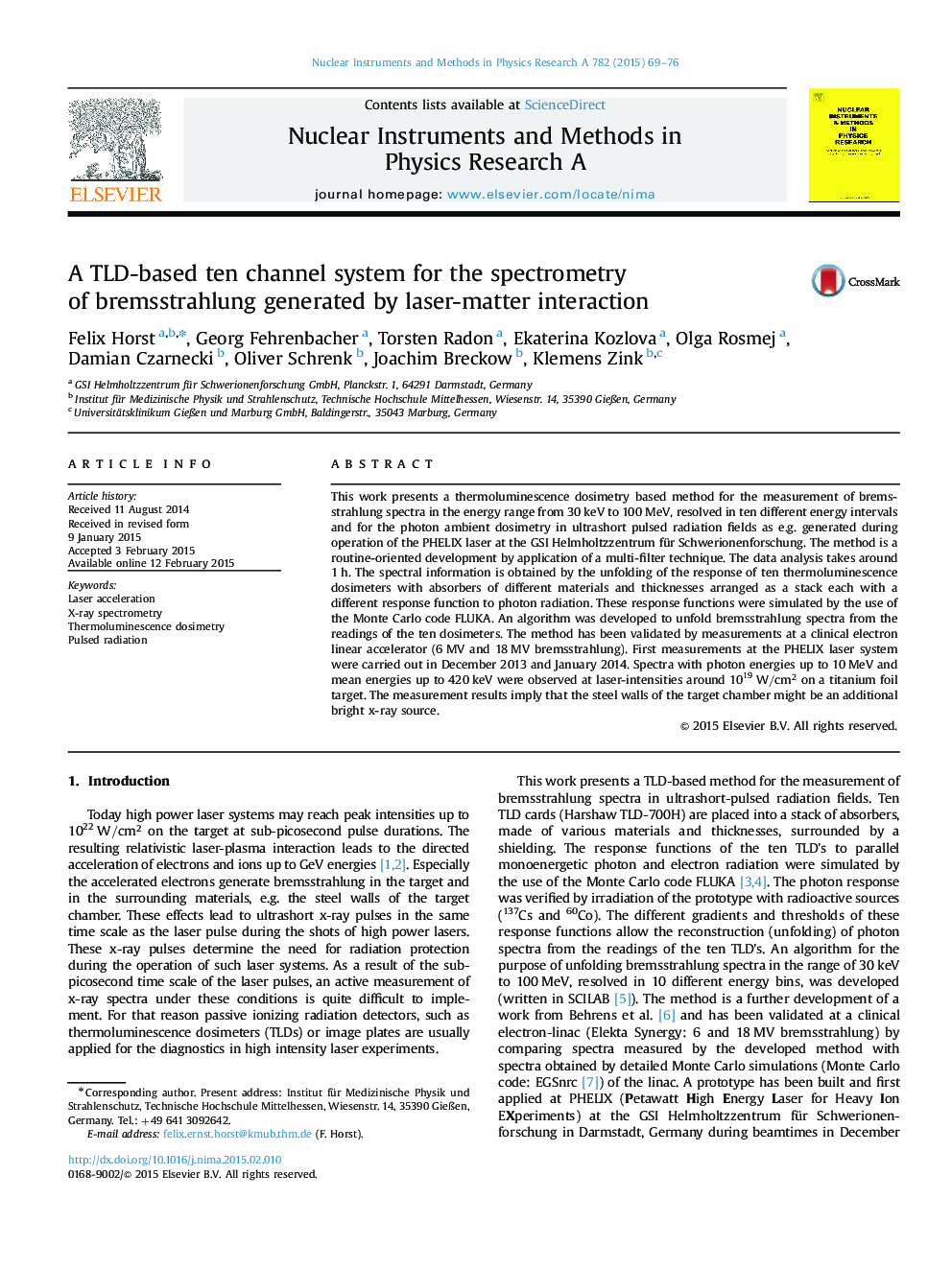 A TLD-based ten channel system for the spectrometry of bremsstrahlung generated by laser-matter interaction