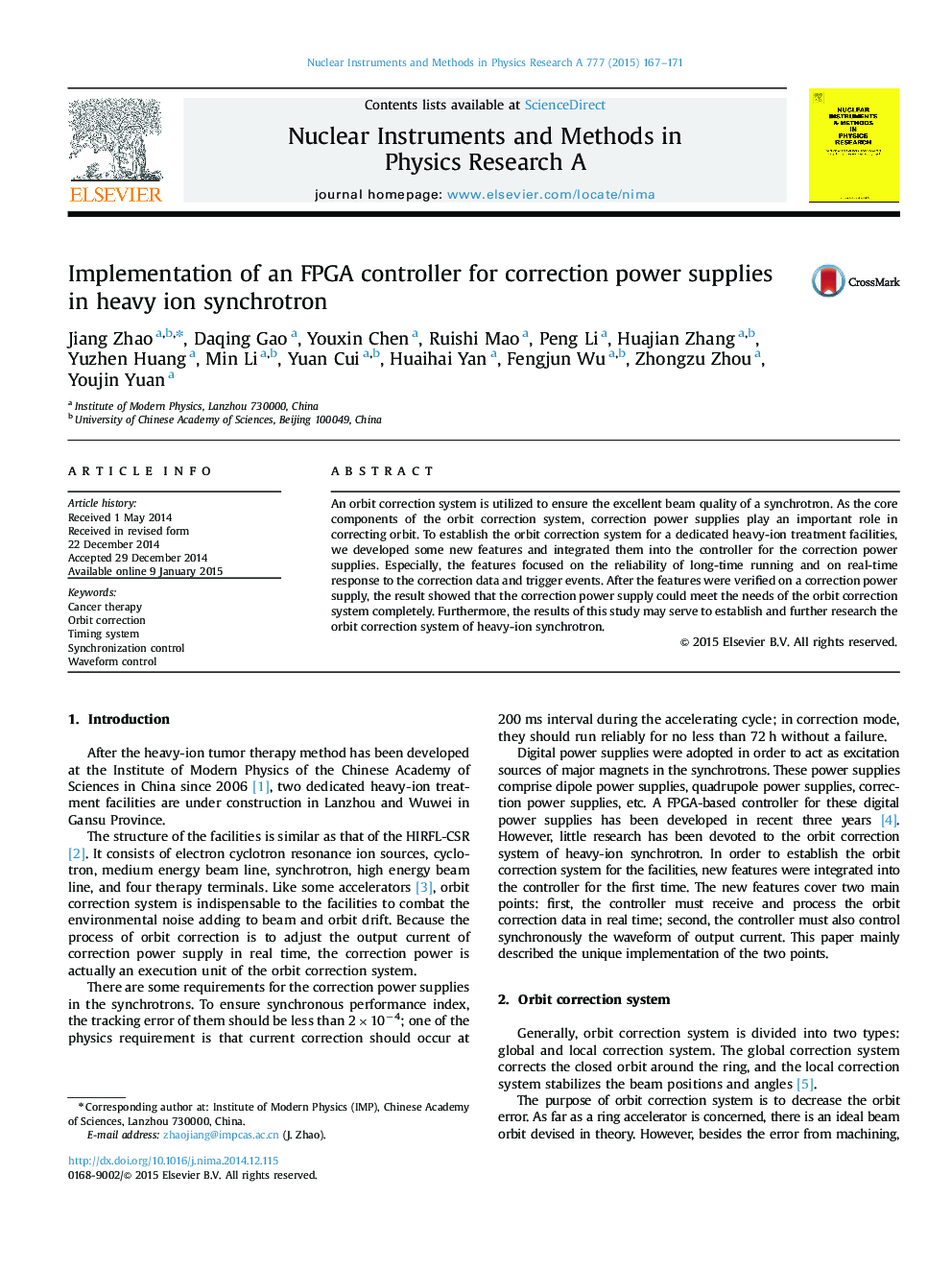 Implementation of an FPGA controller for correction power supplies in heavy ion synchrotron